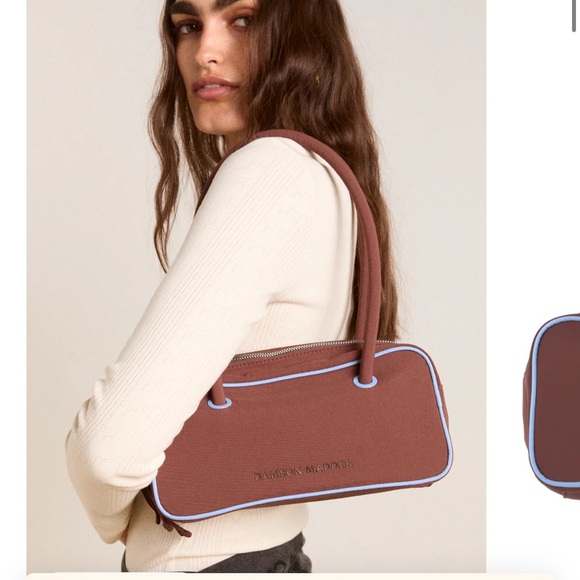 Benny Mini Bowler Bag - Choc & Blue - Picture 7 of 7